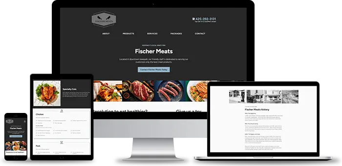 Fischer Meats website mockup