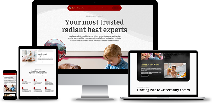 Carlson Mechanical website mockup